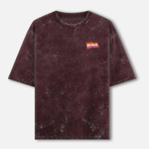 Lesbian Pride Waving Flag Acid Washed Oversized Tee