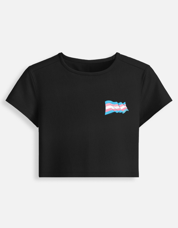 Trans Waving Flag Baby Tee