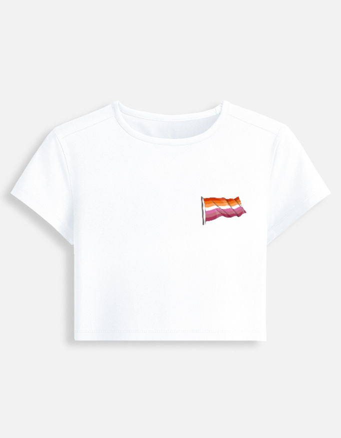 Lesbian Waving Flag Baby Tee