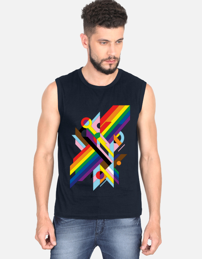 Queer Pride Abstract Boxy Sleeveless T-Shirt
