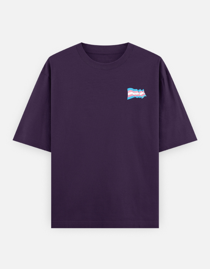 Trans Waving Flag Oversized Classic T-Shirt