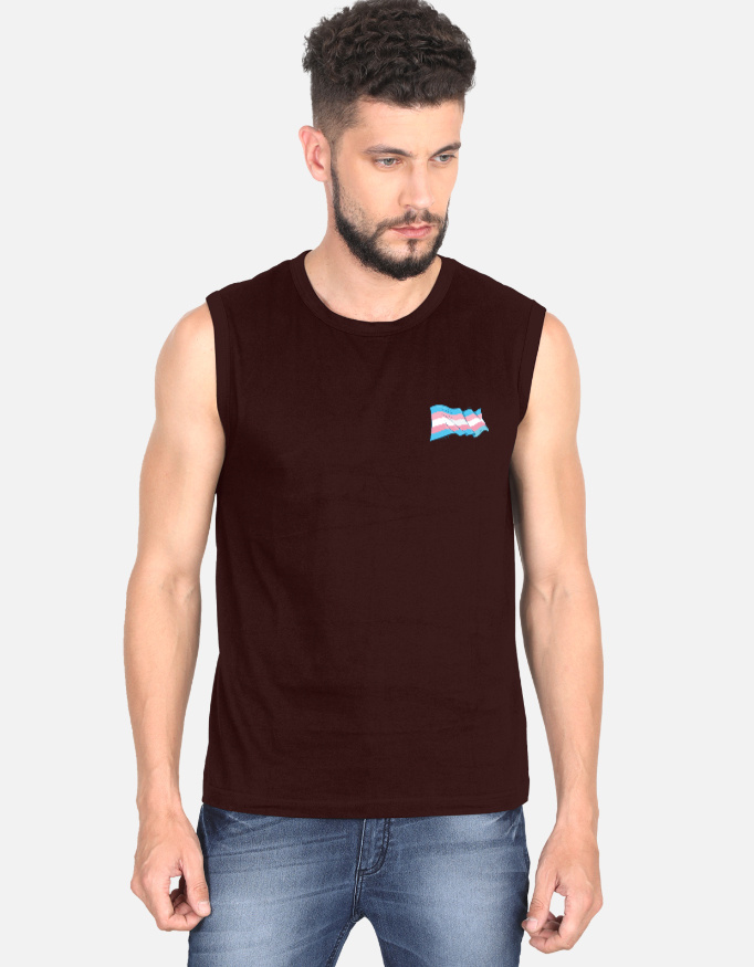 Trans Waving Flag Boxy Sleeveless T-Shirt