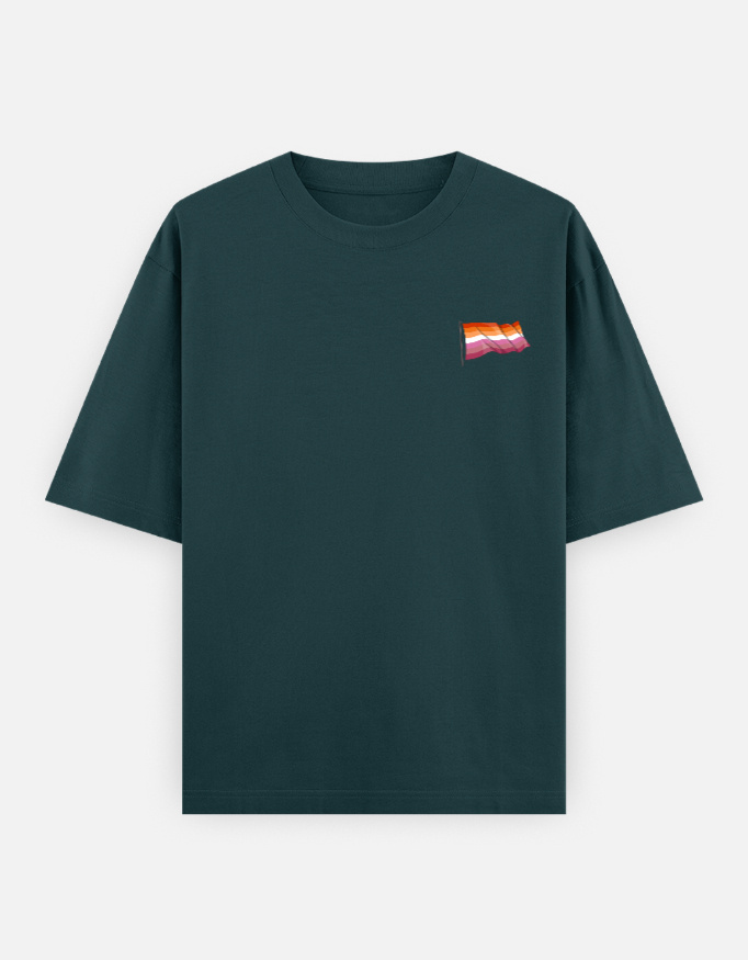 Lesbian Waving Flag Oversized Classic T-Shirt