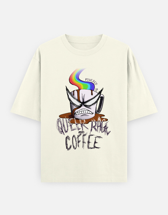 Queer Rage and Coffee Oversized Classic T-Shirt